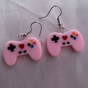 Retro gamer controller earrings